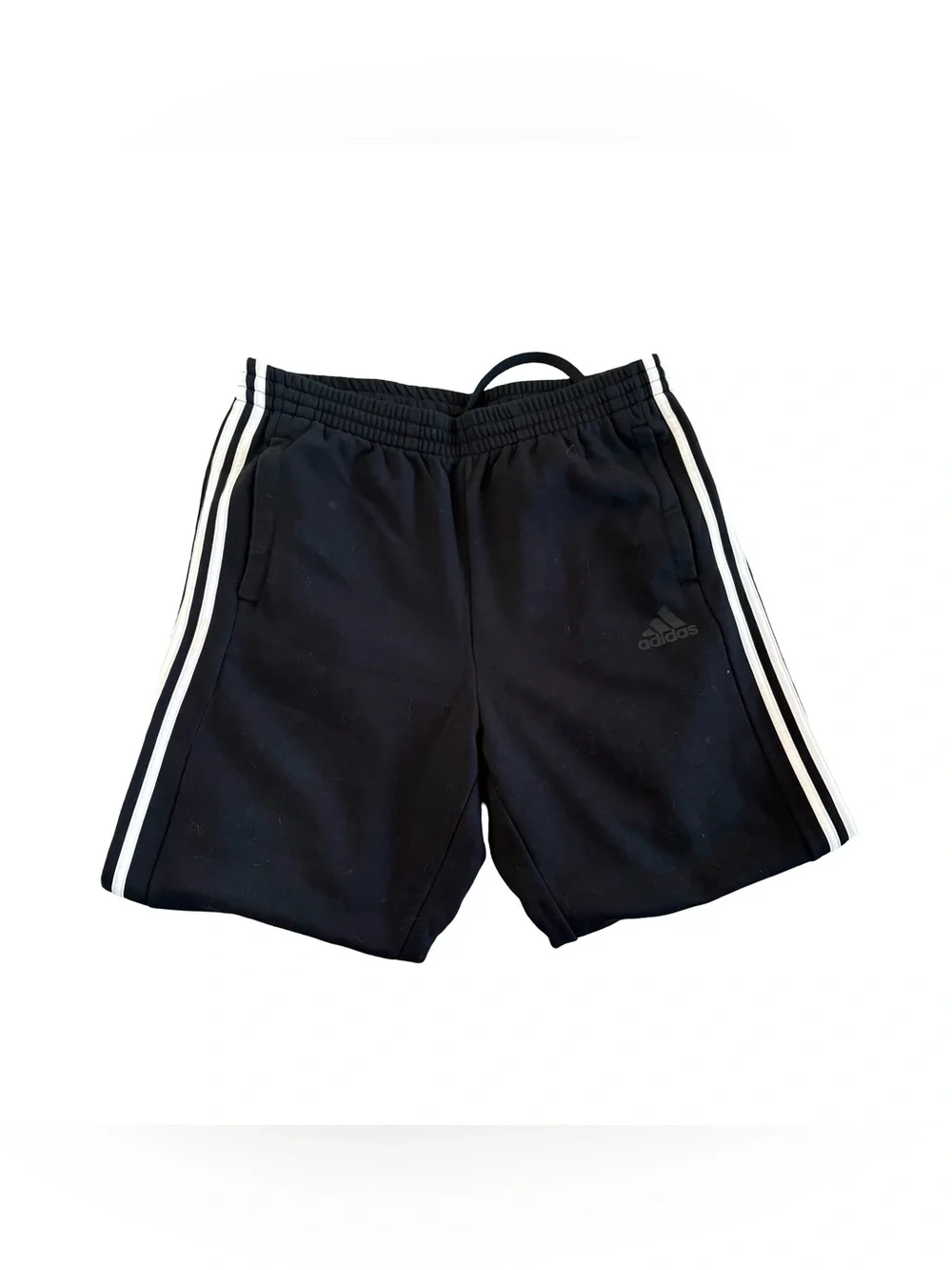 adidas Black Joggers with White Side Stripes and Logo Print